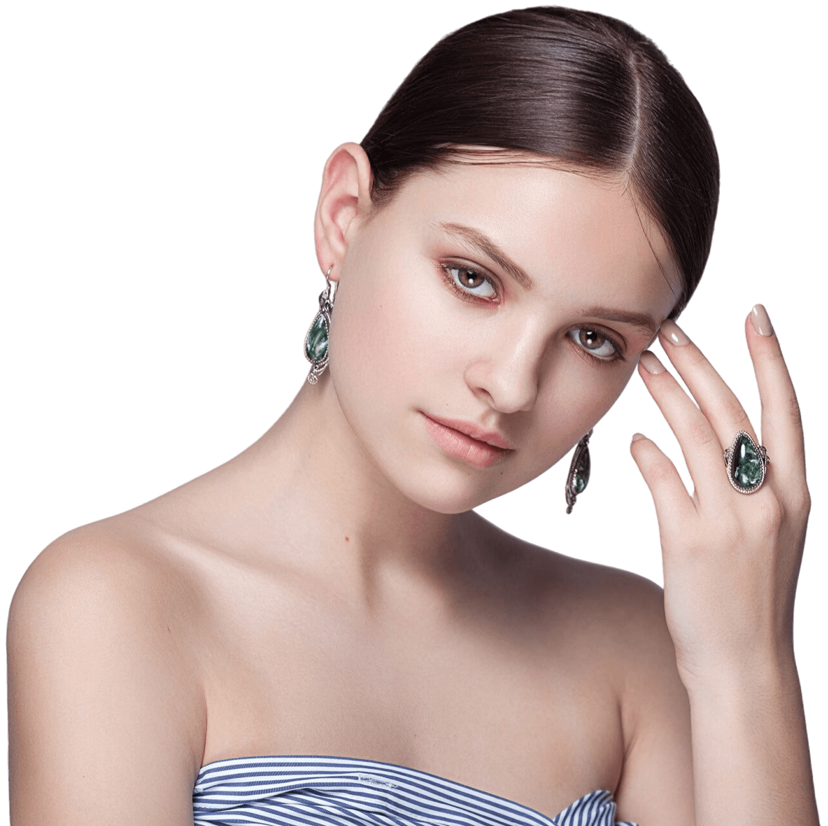 Model wearing Ambe Jewellers jewellery