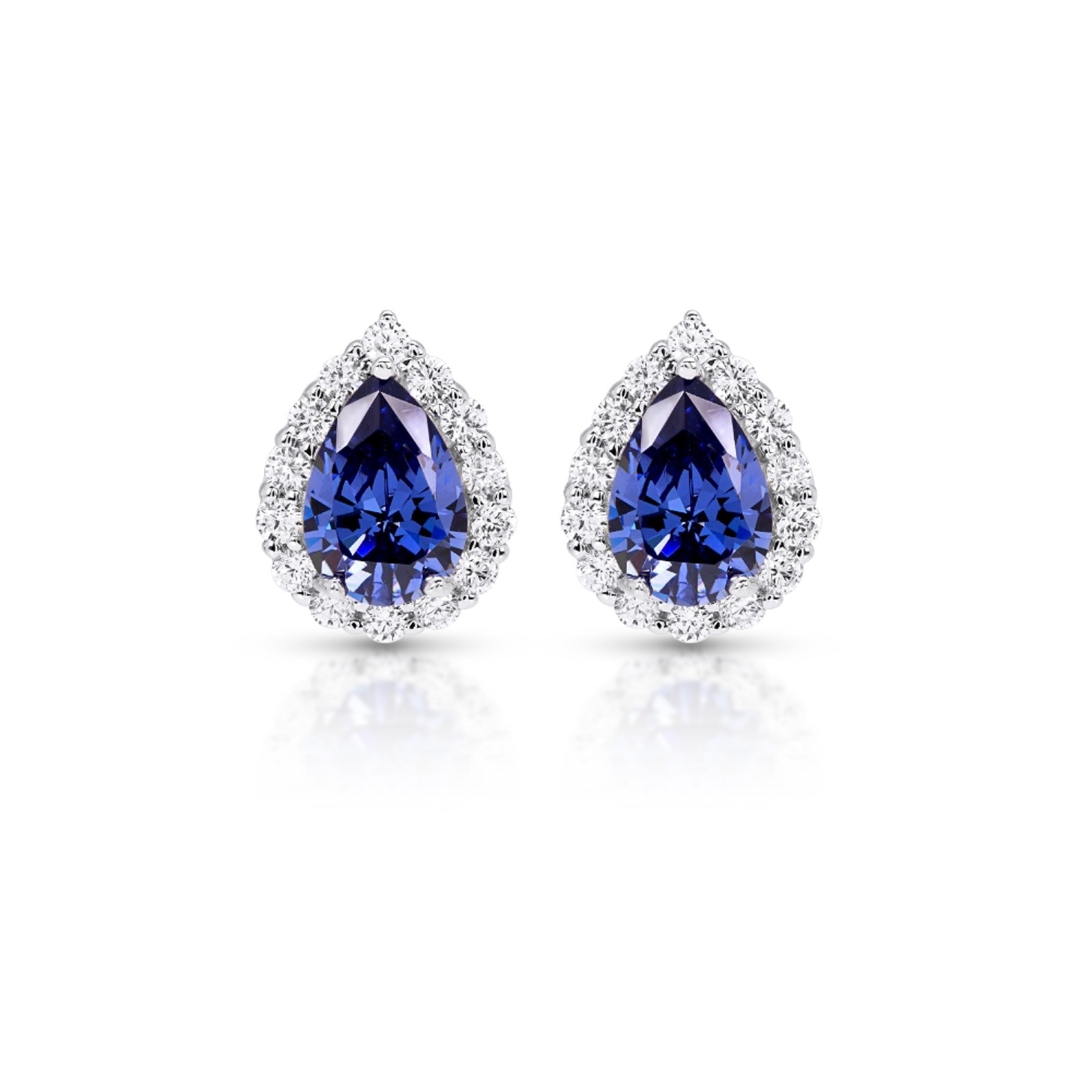 Teardrop Earrings in Yellow Gold With Sapphire Drops